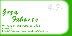 geza fabsits business card